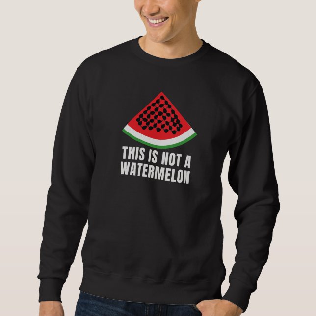 Det här är inte en vattenmelon - Palestinsk keffiy Lång Ärmad Tröja (Framsida)