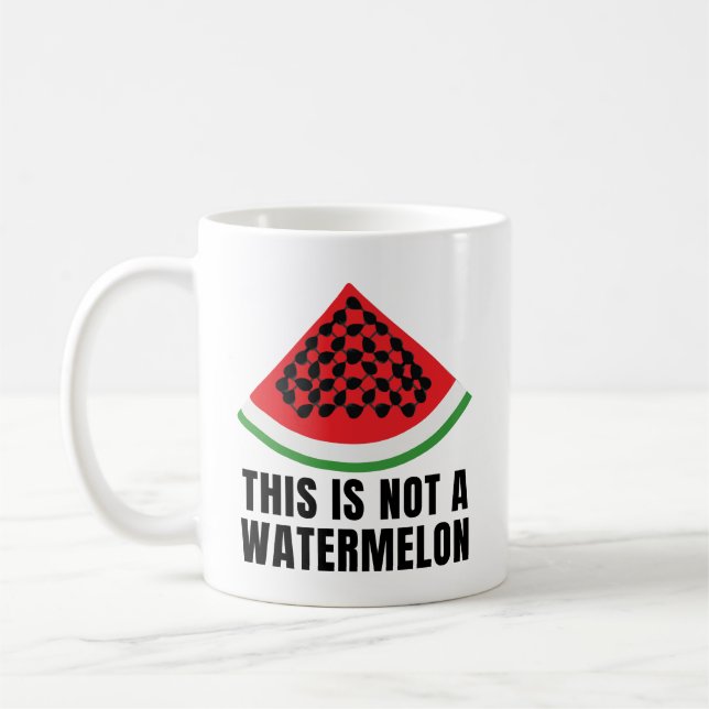 Det här är inte en Watermelon - palestinsk keffiye Kaffemugg (Vänster)