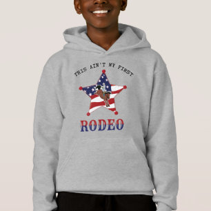 Det här är inte min första RODEO/svarta Brev T Shirt