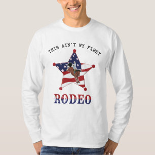Det här är inte min första RODEO/svarta Brev T- T Shirt