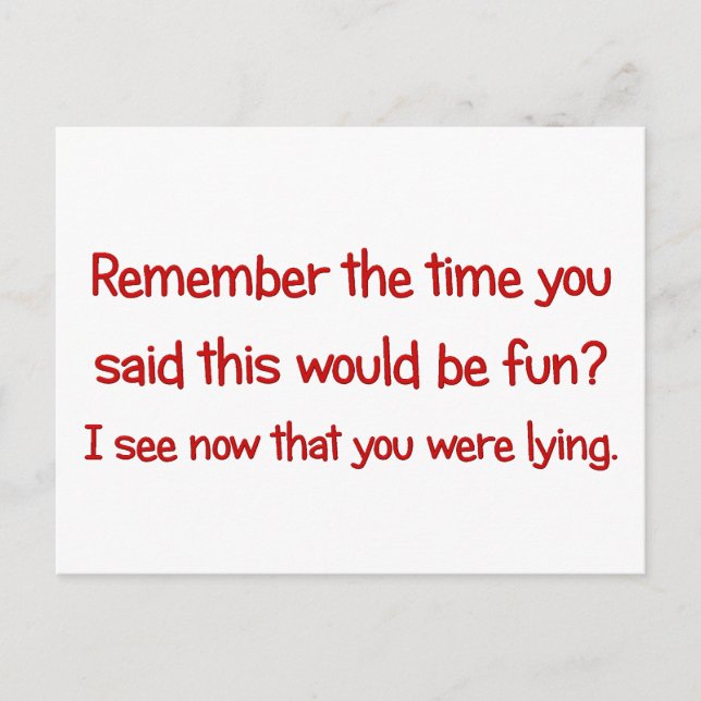 Det här är inte roligt, det här är arbete vykort (Framsida)