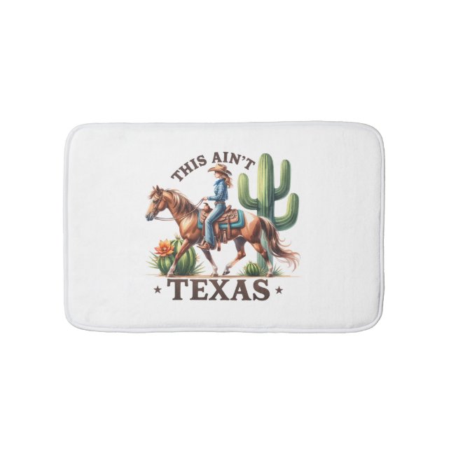 Det här är inte Texas Cowgirl Horse Badrumsmatta (Framsidan)