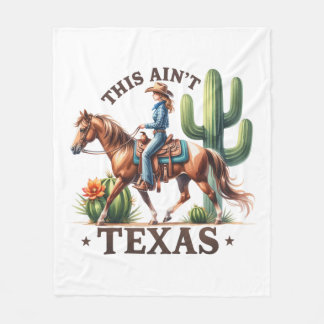 Det här är inte Texas Cowgirl Horse Fleecefilt