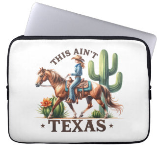 Det här är inte Texas Cowgirl Horse Laptop Fodral