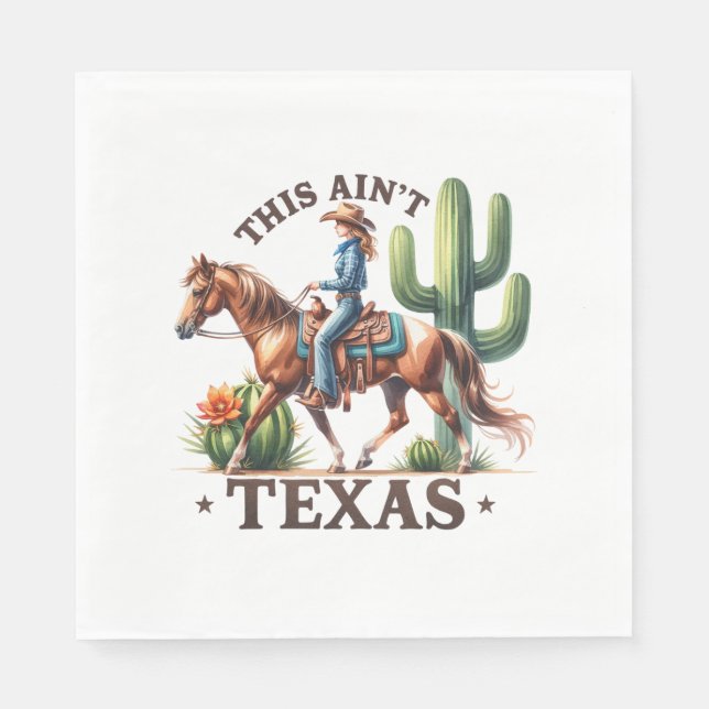 Det här är inte Texas Cowgirl Horse Pappersservett (Framsidan)