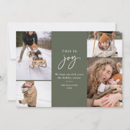 Det här är Joy Grönt-minimalistiskt multifoto Julkort