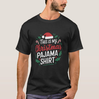 Det här är jultomten Pajama Santa Hat-jultomten T Shirt