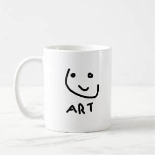 Det här är konst, roligt ansikte kaffemugg