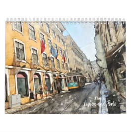 Det här är Lissabon och Porto Portugal Kalender