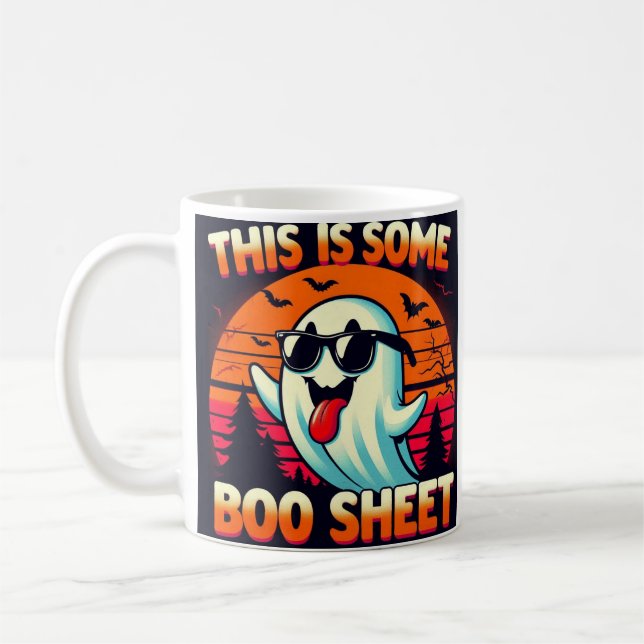 Det här är lite Boo Lakan Funny Halloween Ghost Ka Kaffemugg (Vänster)