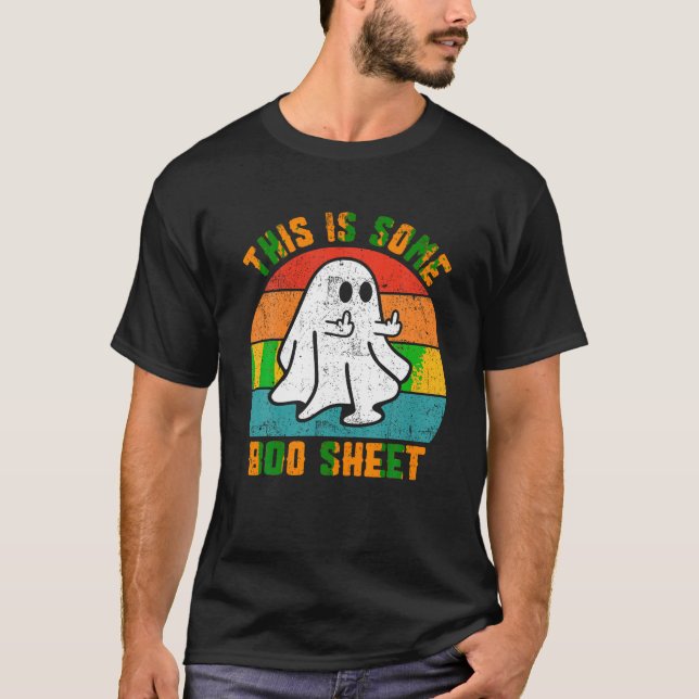 Det här är lite Boo Lakan Ghost Mitten Finger Funn T Shirt (Framsida)