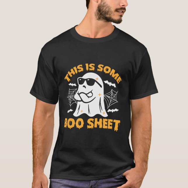 Det här är lite Boo Lakan Ghost Retro Halloween Co T Shirt (Framsida)
