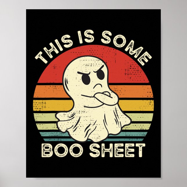 Det här är lite Boo Lakan Roligt Ghost Retro Hallo Poster (Framsidan)