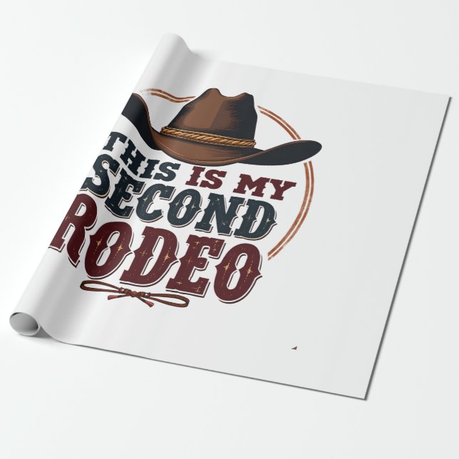 Det här är min andra Rodeo Cowboy Väster Hat Presentpapper (Utrullad)