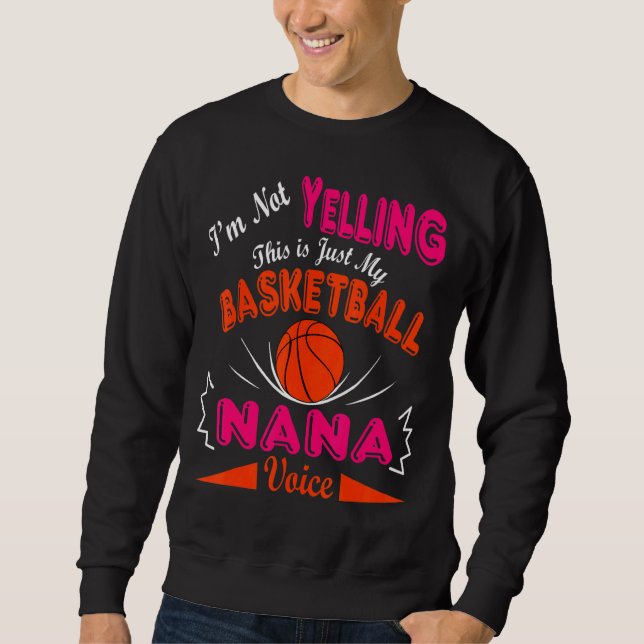 Det här är min basketboll Nana Voice Lång Ärmad Tröja (Framsida)