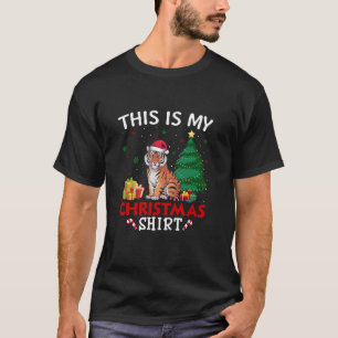 Det här är min Bengal Tiger Santa Hat jul Pajama T Shirt