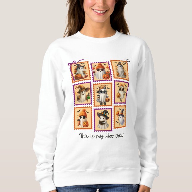 Det här är min Boo Crew - Cute Halloween Ghost Fri T Shirt (Framsida)