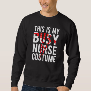 Det här är min Busy Nurse Halloween Costume Lång Ärmad Tröja