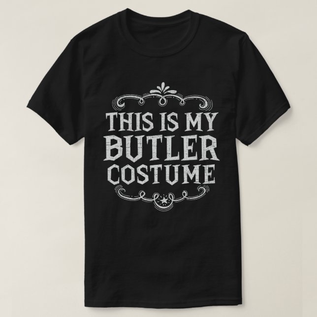 Det här är min Butler Costume Funny Lazy Halloween T Shirt (Design framsida)