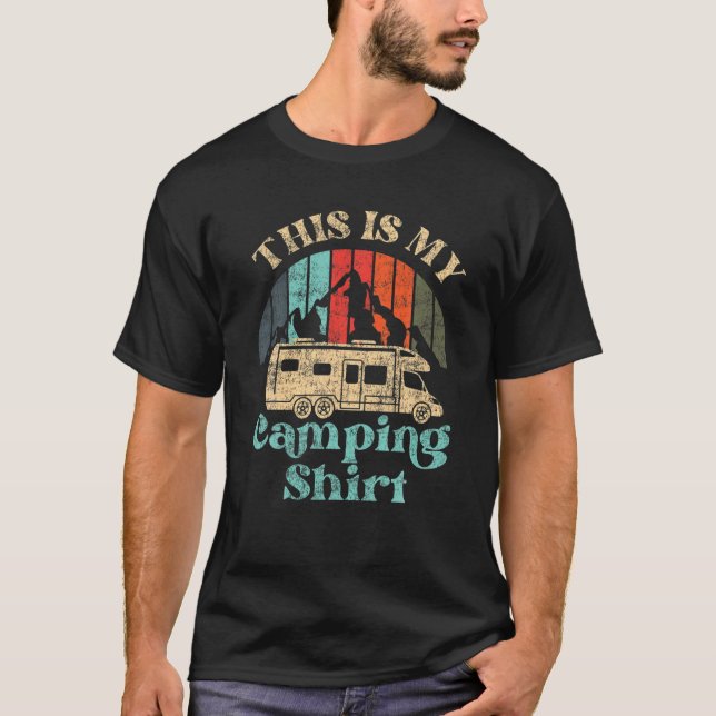 Det här är min campingmotorhem Campervan Retro Vin T Shirt (Framsida)