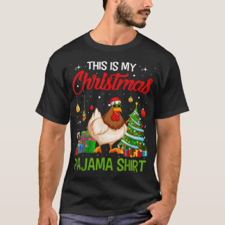 Det här är min Chicken-jul Pajama Ljus Santa H T Shirt