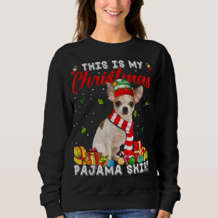 Det här är min Chihuahua Hund jul Pajama Julafton  T Shirt