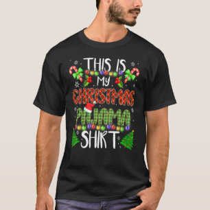 Det här är min Chrismas Pajama Julgran Santa Li T Shirt