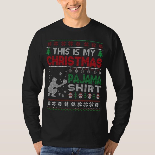 Det här är min christmas pajama Ugly Sweater Baseb T Shirt (Framsida)