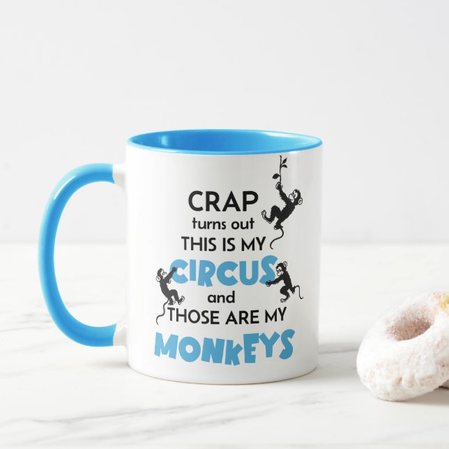 Det här är min cirkus och mina apor mugg (Med munk)