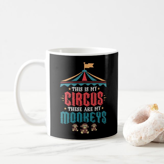 Det här är min cirkus som är mina apor kaffemugg (Med munk)
