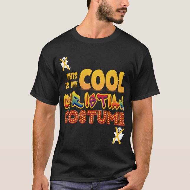 Det här är min COOLA CHRISTIAN COSTUME Halloween T Shirt (Framsida)