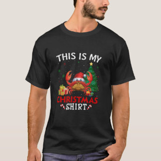 Det här är min Crab Santa Hat jul Pajama T Shirt