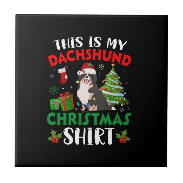 Det här är min Dachshund christmas Kakelplatta (Framsidan)