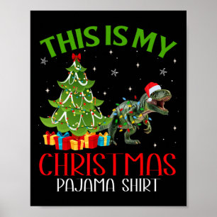 Det här är min Dinosaur Kristus Julafton Santa Lju Poster