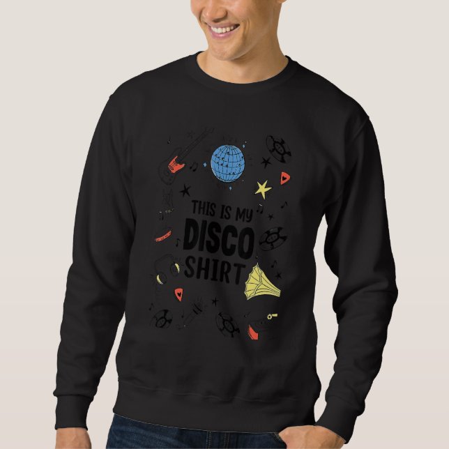 Det här är min Disco 1970-talets Funky Dance Party Lång Ärmad Tröja (Framsida)