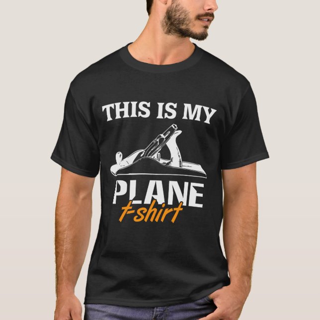 Det här är min Flygplan T-Shirt Woodworking Wood C (Framsida)