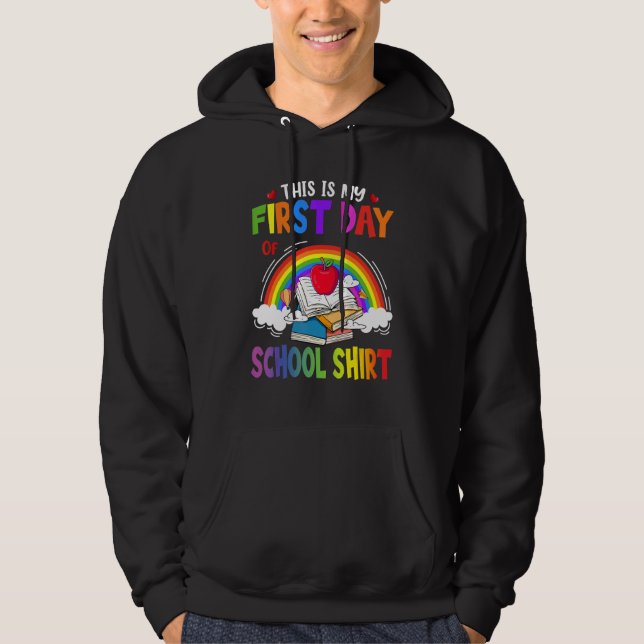 Det här är min första dag i Back to school Hoodie (Framsida)