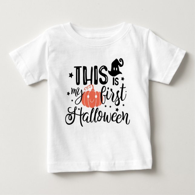 Det här är min första Halloween Pumpkin Baby T Shirt (Framsida)