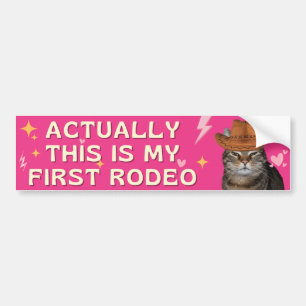 Det här är min första Rodeo Cat Funny Bildekal