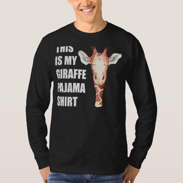 Det här är min Giraffe Pajama Funny Bedtime T Shirt (Framsida)