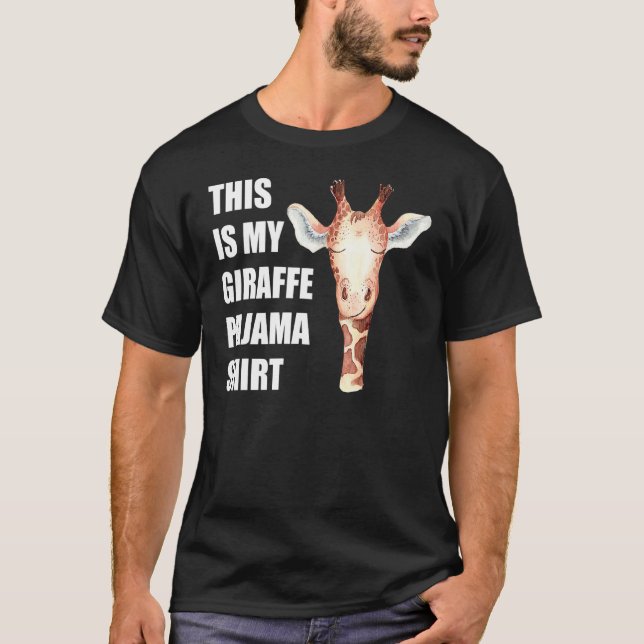 Det här är min Giraffe Pajama Funny Bedtime T Shirt (Framsida)