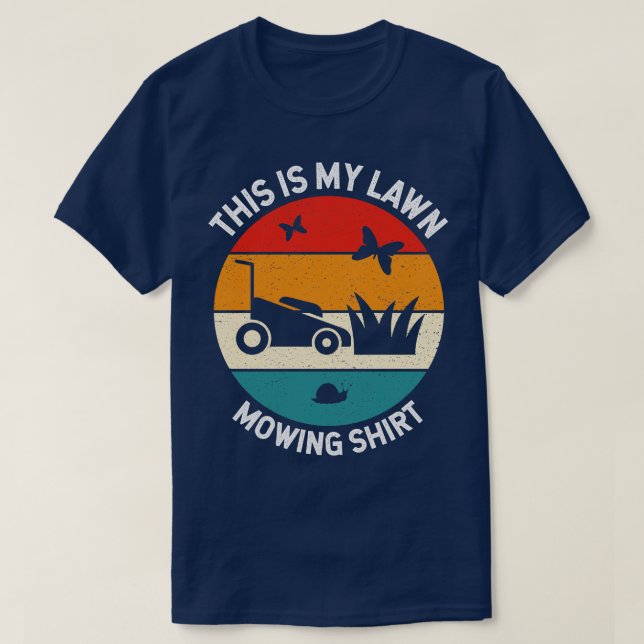 Det här är min Gräsmatta Retro Stil Gräsmatta Mowe T Shirt (Design framsida)