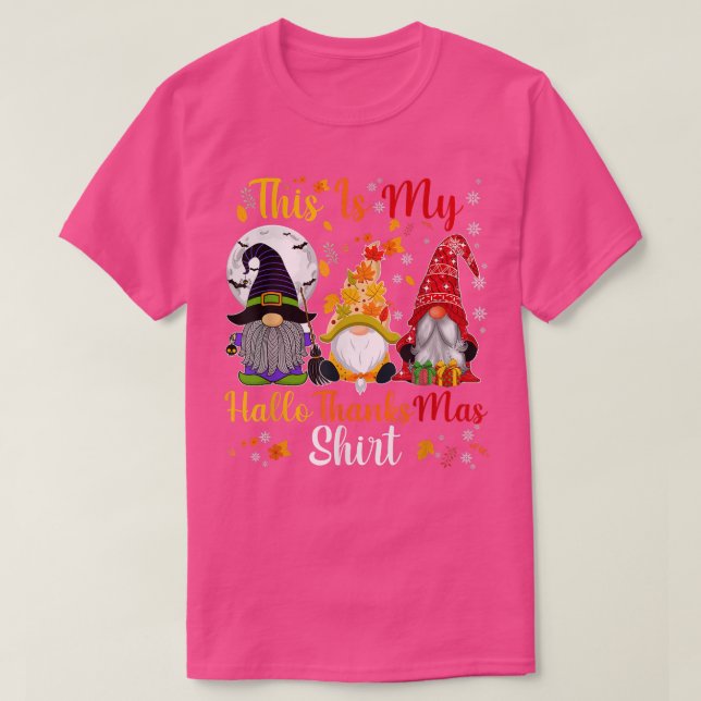 Det här är min Hallothanksmas Shirt tre Gnomes Lyc T Shirt (Design framsida)