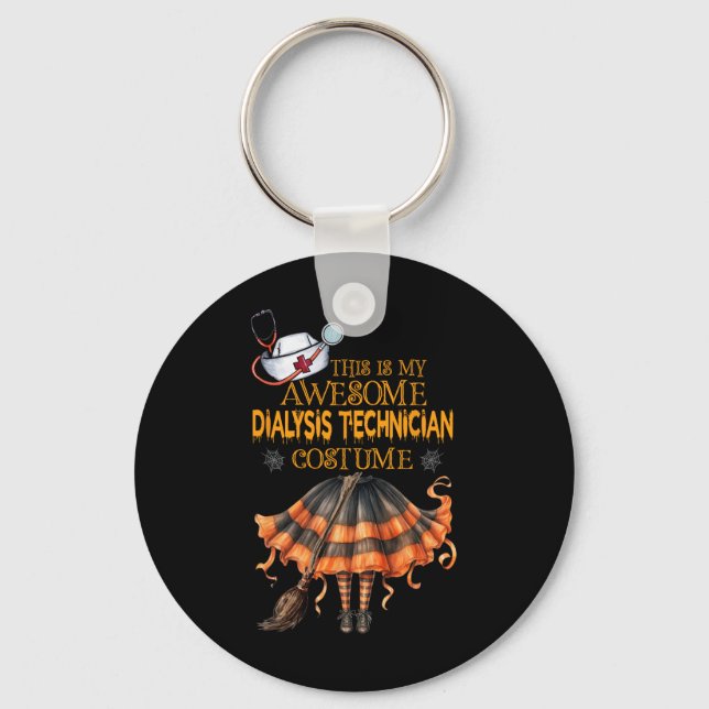 Det här är min Halloween Dialystekniker Costume D Nyckelring (Framsida)