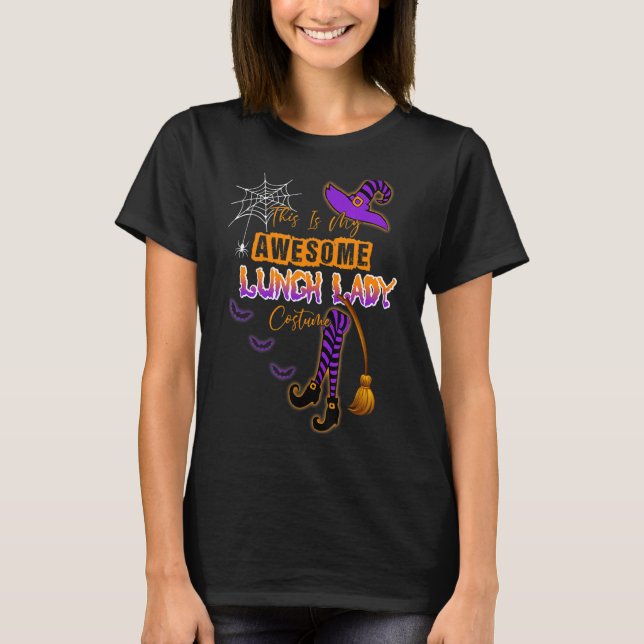 Det här är min Halloween Lunch Dam Costume Cafeter T Shirt (Framsida)