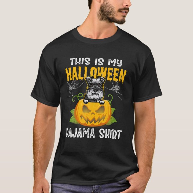Det här är min Halloween Pajama Schnauzer Costume T Shirt (Framsida)