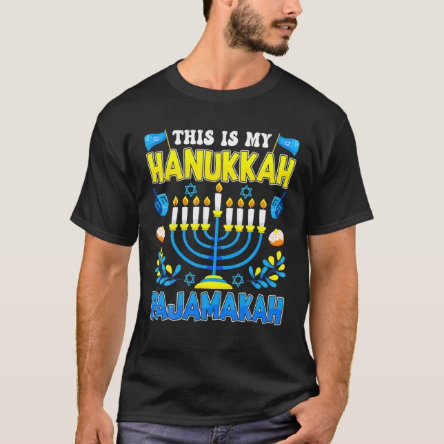 Det här är min Hanukkah Pajamakah Funny Julafton-f T Shirt (Framsida)