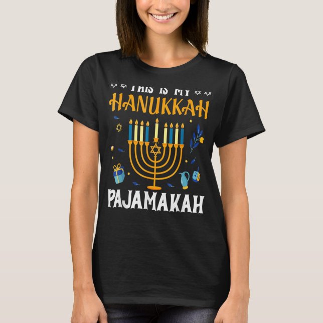 Det här är min Hanukkah Pajamakah Hanukkah Man Wom T Shirt (Framsida)