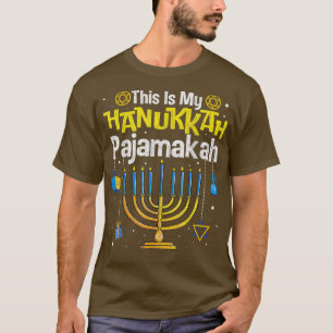Det här är min Hanukkah Pajamakah Menorah Chanukah T Shirt