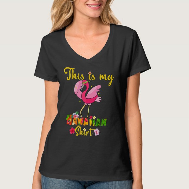 Det här är min Hawaiianska Blommigt Flamingo Flowe T Shirt (Framsida)